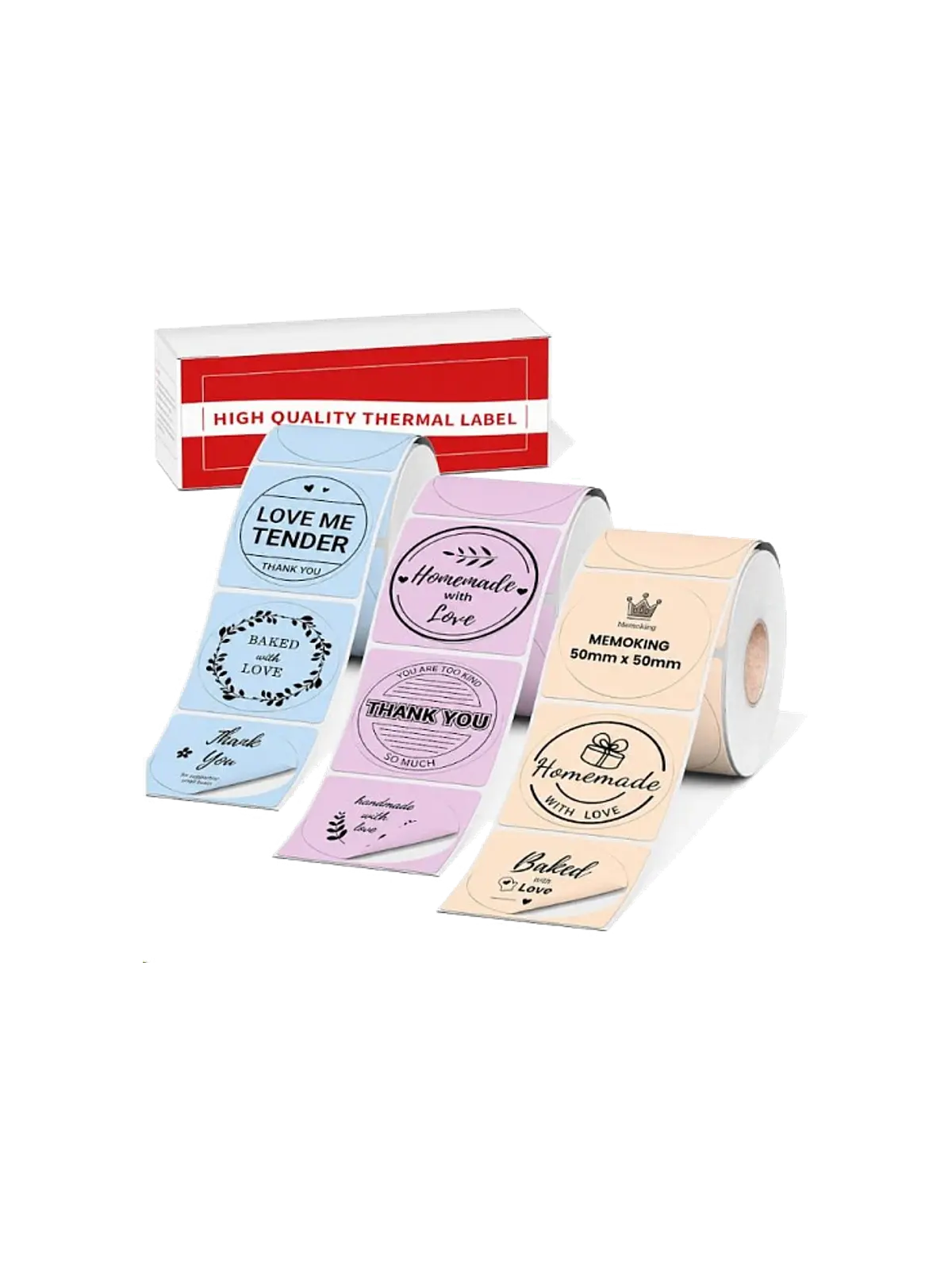 Phomemo Round Labels Ø 50 mm — Mixed Colours, 420 Labels