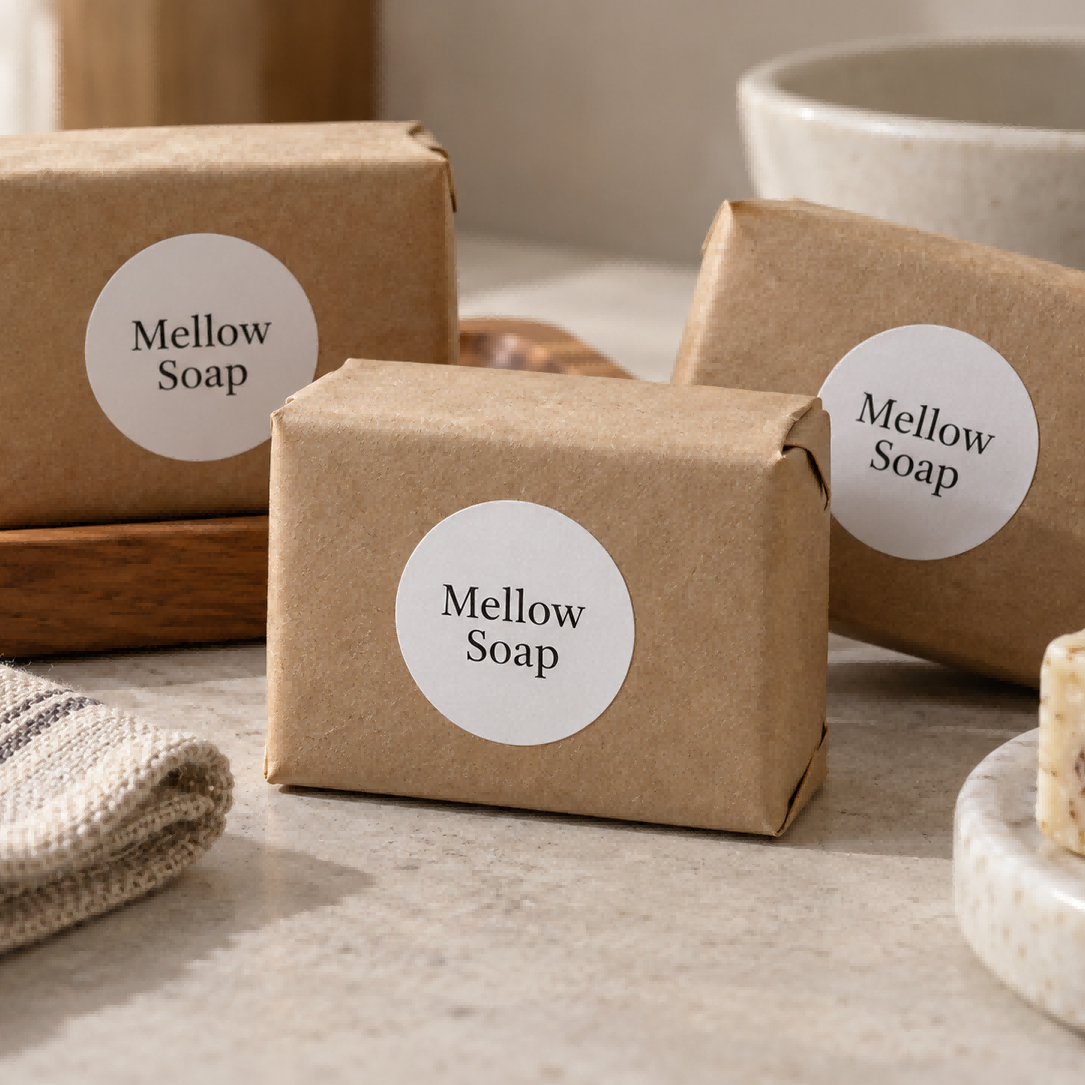 Productlabels op kaarsenpotten en hun verpakking